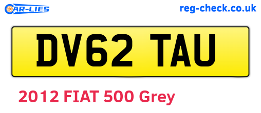 DV62TAU are the vehicle registration plates.