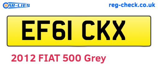 EF61CKX are the vehicle registration plates.