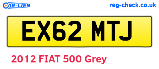 EX62MTJ are the vehicle registration plates.