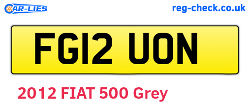 FG12UON are the vehicle registration plates.