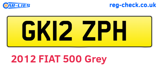 GK12ZPH are the vehicle registration plates.