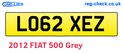 LO62XEZ are the vehicle registration plates.