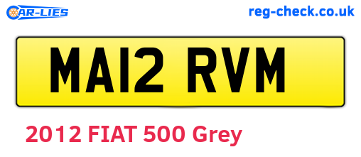 MA12RVM are the vehicle registration plates.