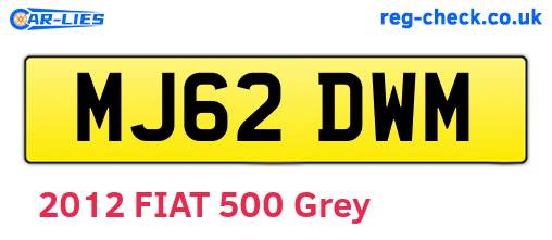 MJ62DWM are the vehicle registration plates.