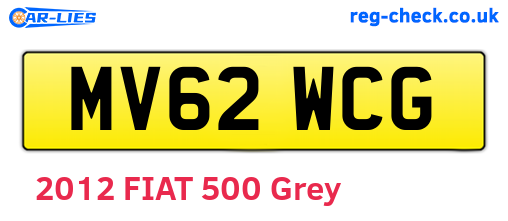 MV62WCG are the vehicle registration plates.