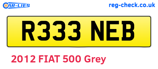 R333NEB are the vehicle registration plates.