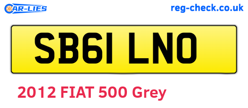 SB61LNO are the vehicle registration plates.
