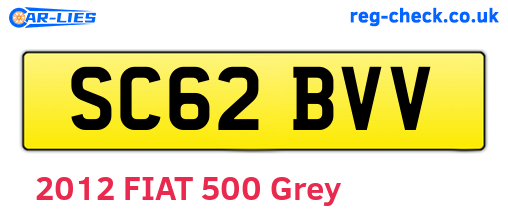 SC62BVV are the vehicle registration plates.