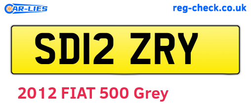 SD12ZRY are the vehicle registration plates.
