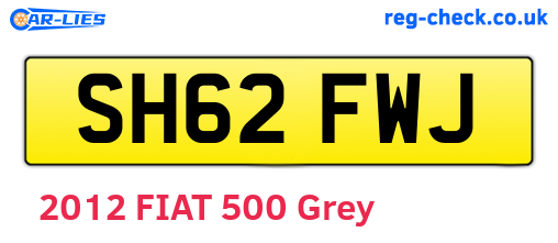 SH62FWJ are the vehicle registration plates.
