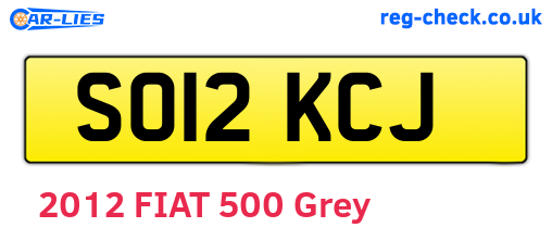 SO12KCJ are the vehicle registration plates.