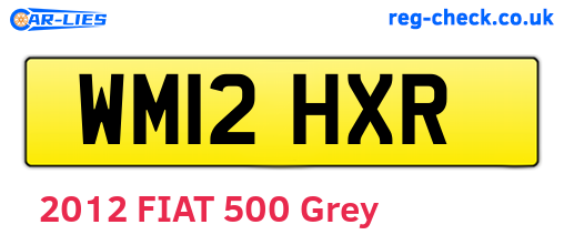 WM12HXR are the vehicle registration plates.
