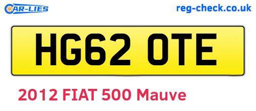 HG62OTE are the vehicle registration plates.