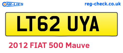 LT62UYA are the vehicle registration plates.