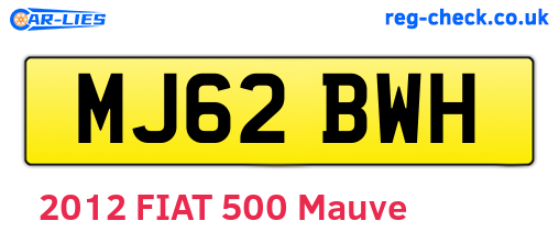 MJ62BWH are the vehicle registration plates.
