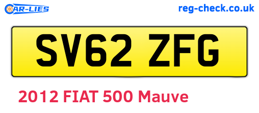 SV62ZFG are the vehicle registration plates.