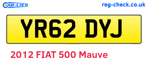YR62DYJ are the vehicle registration plates.