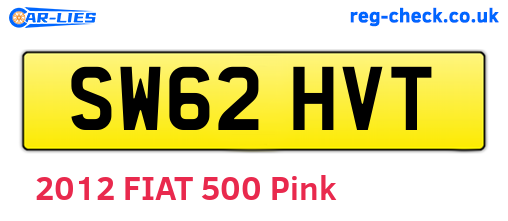 SW62HVT are the vehicle registration plates.