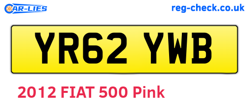 YR62YWB are the vehicle registration plates.