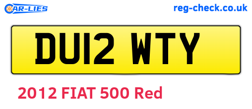 DU12WTY are the vehicle registration plates.