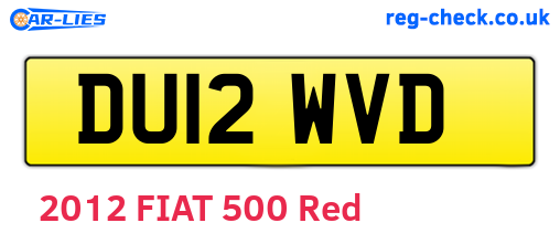 DU12WVD are the vehicle registration plates.