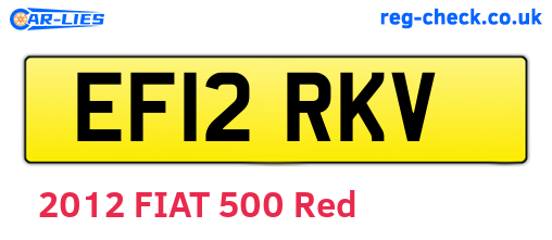 EF12RKV are the vehicle registration plates.