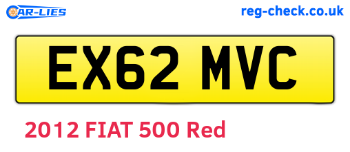EX62MVC are the vehicle registration plates.