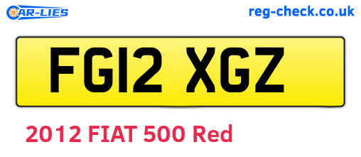 FG12XGZ are the vehicle registration plates.
