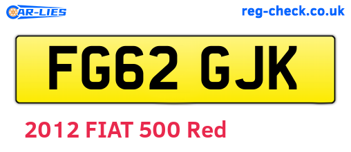 FG62GJK are the vehicle registration plates.