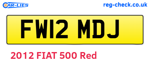 FW12MDJ are the vehicle registration plates.