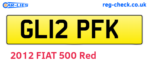 GL12PFK are the vehicle registration plates.