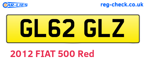 GL62GLZ are the vehicle registration plates.