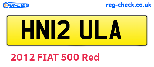 HN12ULA are the vehicle registration plates.