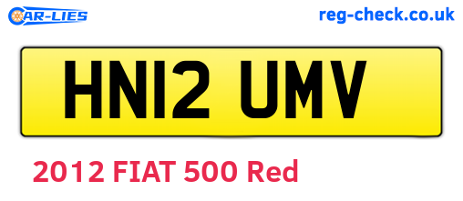 HN12UMV are the vehicle registration plates.