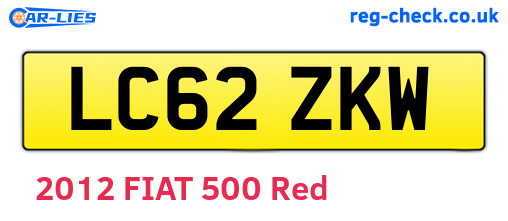 LC62ZKW are the vehicle registration plates.