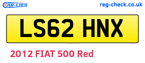 LS62HNX are the vehicle registration plates.