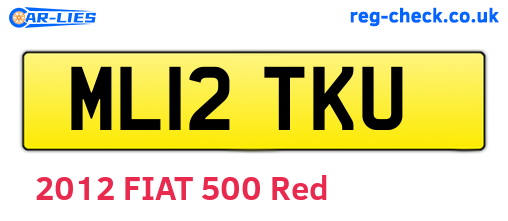 ML12TKU are the vehicle registration plates.