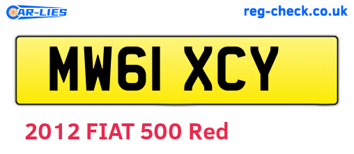 MW61XCY are the vehicle registration plates.