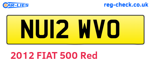NU12WVO are the vehicle registration plates.