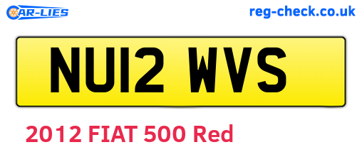 NU12WVS are the vehicle registration plates.