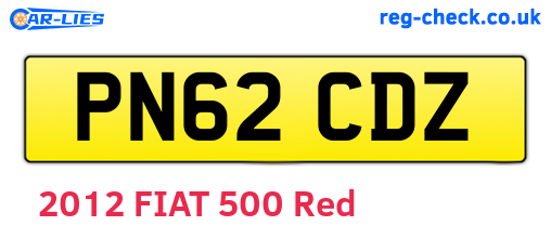 PN62CDZ are the vehicle registration plates.