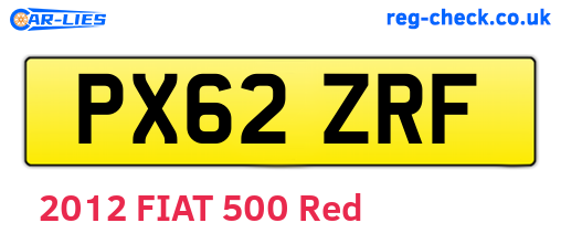 PX62ZRF are the vehicle registration plates.