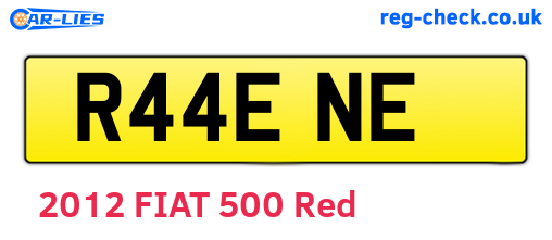 R44ENE are the vehicle registration plates.