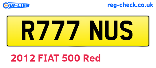 R777NUS are the vehicle registration plates.