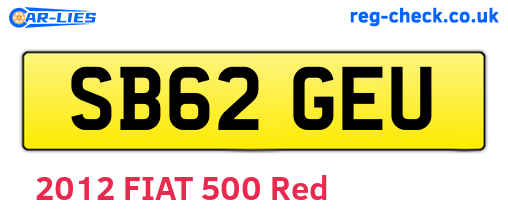 SB62GEU are the vehicle registration plates.