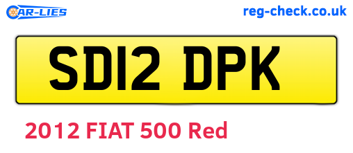 SD12DPK are the vehicle registration plates.