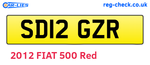 SD12GZR are the vehicle registration plates.