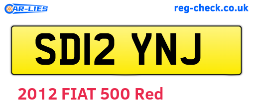 SD12YNJ are the vehicle registration plates.