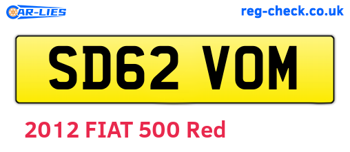 SD62VOM are the vehicle registration plates.