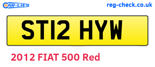 ST12HYW are the vehicle registration plates.